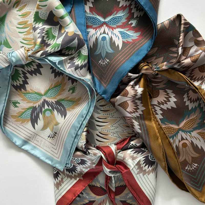 Wildflora Silk Scarf - MERLOT 43cm
