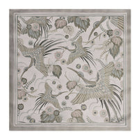 Bird Of Paradise Silk Scarf - SILVER 65cm