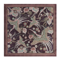 Bird Of Paradise Silk Scarf - WINE 65cm