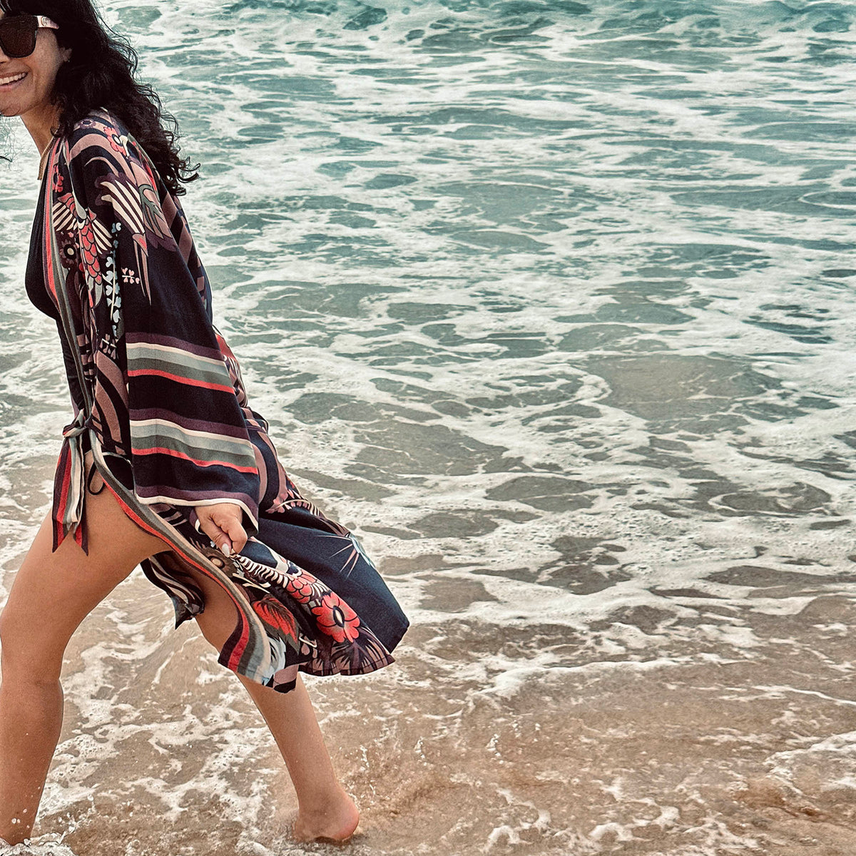 Bird of Paradise Kimono - Black