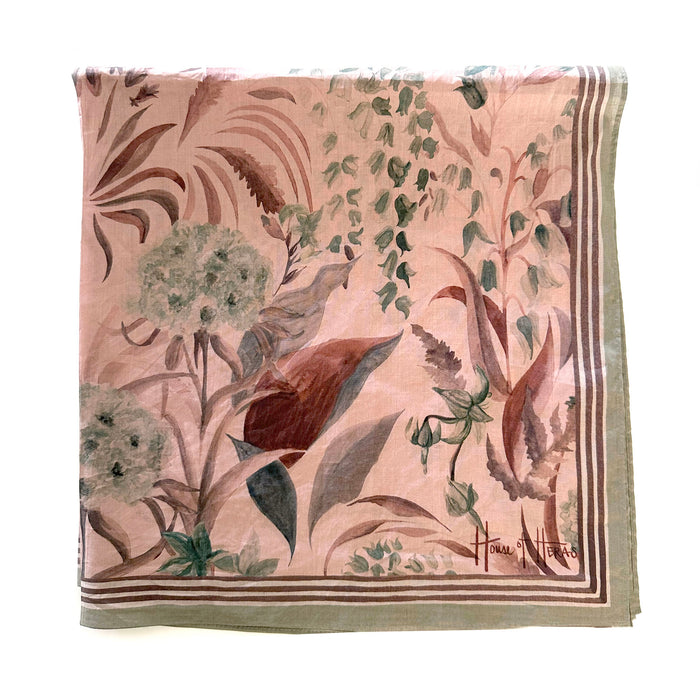 Country Garden Cotton Poplin Scarf - BLUSH 65cm