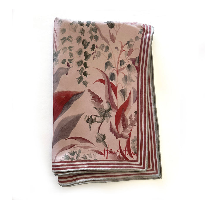Country Garden Silk Scarf - BLUSH 65cm