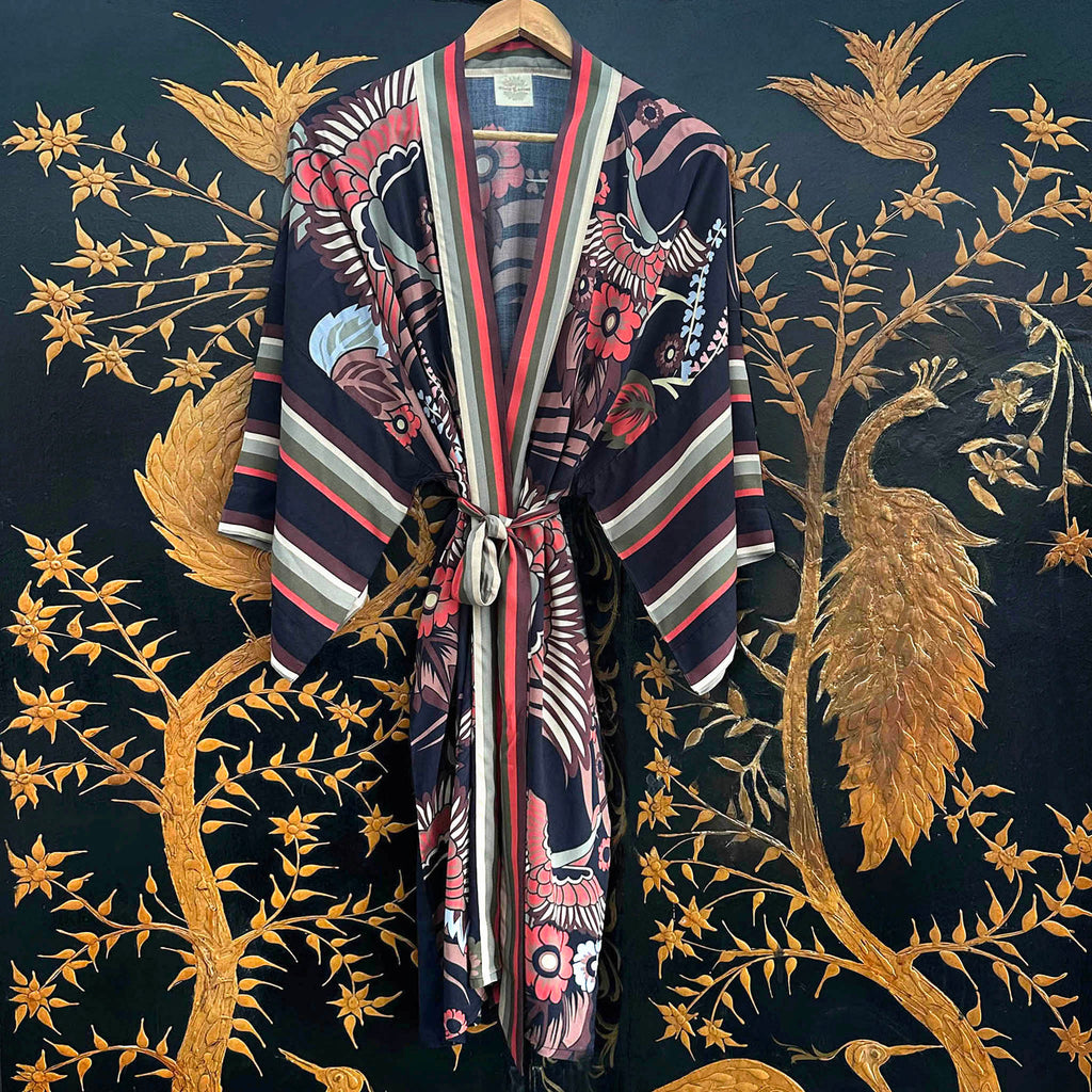 Bird of Paradise Kimono - Black