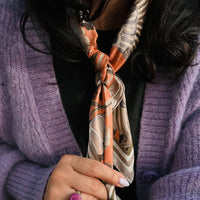 Bird Of Paradise Silk Scarf - PAPAYA 65cm