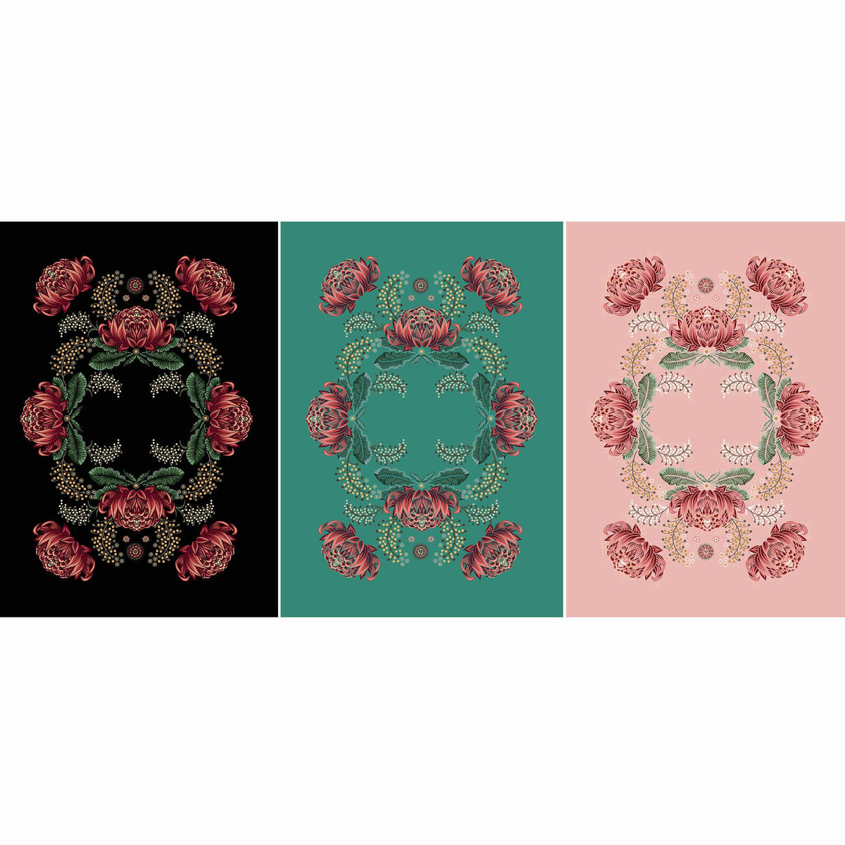 THE BUSH BOUQUET TEA TOWEL SET x 3