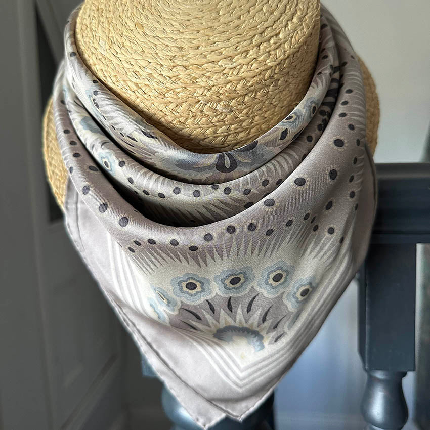 Snow Petal Silk Scarf - CASHMERE 65cm