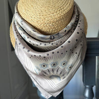 Snow Petal Silk Scarf - CASHMERE 65cm