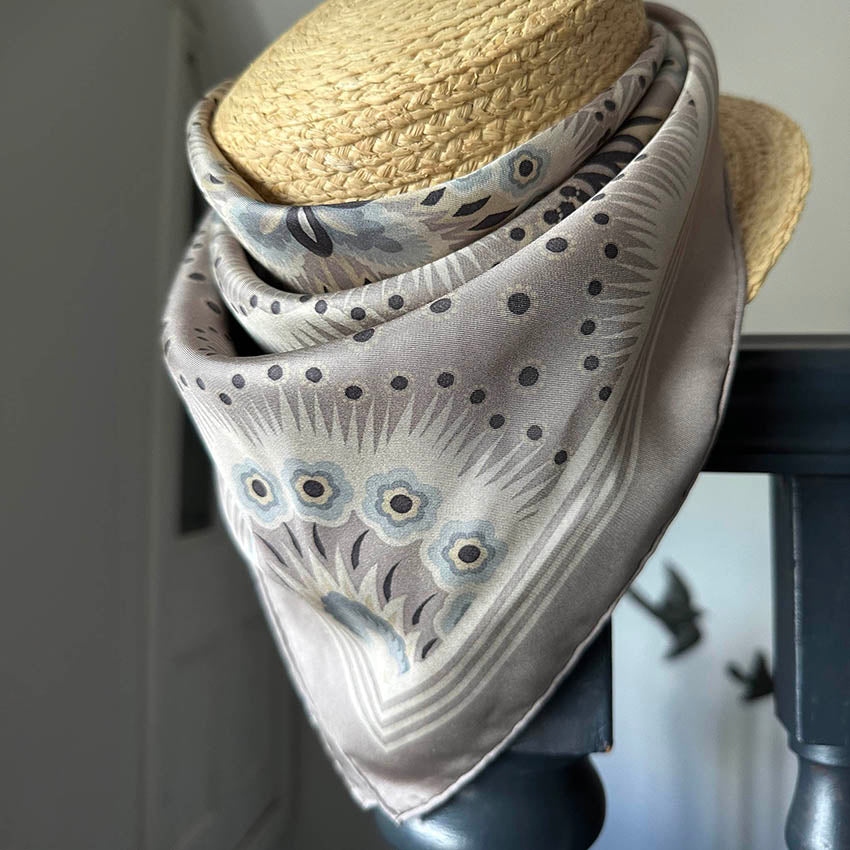 Snow Petal Silk Scarf - CASHMERE 65cm