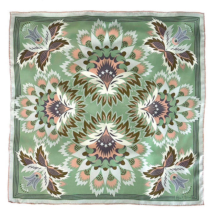 Wildflora Silk Scarf - CELADON 65cm