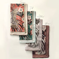 Bird Of Paradise Silk Scarf - TEAL 65cm