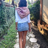 Country Garden Cotton Poplin Scarf - BLUSH 65cm
