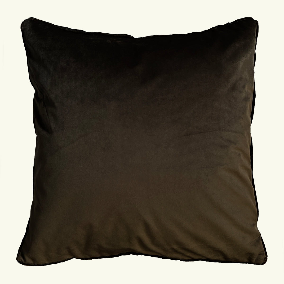 "Country Garden" linen cushion cover with velvet  - EMERALD