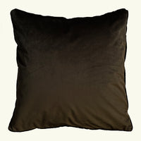 "Country Garden" linen cushion cover with velvet  - EMERALD