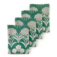 "Country Garden" Linen Napkins EMERALD - SET OF 4
