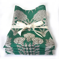 "Country Garden" Linen Napkins EMERALD - SET OF 4
