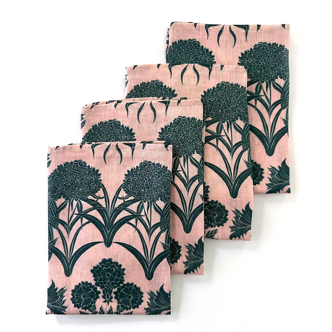"Country Garden" Linen Napkins SALMON - SET OF 4