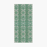 "Country Garden" Linen Tablecloth with crotched trim - EMERALD