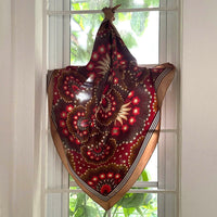 Snow Petal Silk Scarf - GARNET 65cm