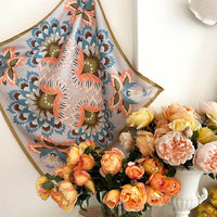 Wildflora Silk Scarf - GOLD PEACH 65cm