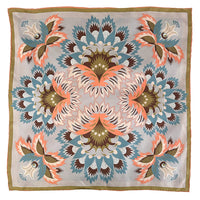 Wildflora Silk Scarf - GOLD PEACH 65cm