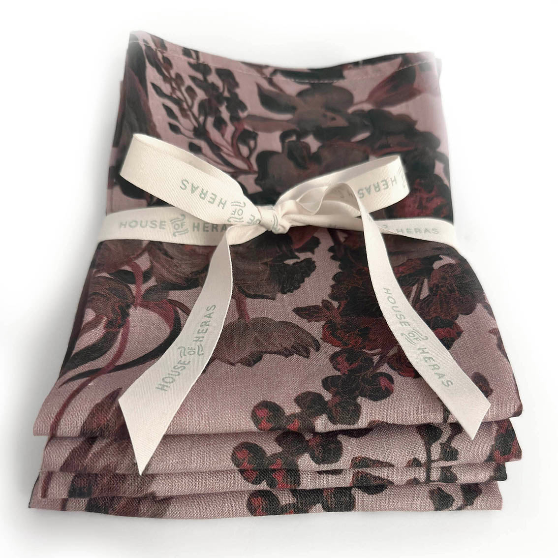 "Harvest Bloom" Linen Napkins DUSTY PINK - SET OF 4