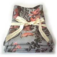 "Harvest Bloom" Linen Napkins SKY BLUE - SET OF 4