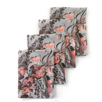 "Harvest Bloom" Linen Napkins SKY BLUE - SET OF 4