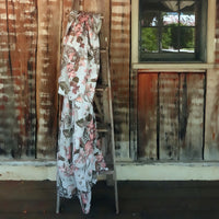 "Harvest Bloom" Linen Tablecloth - SKY BLUE