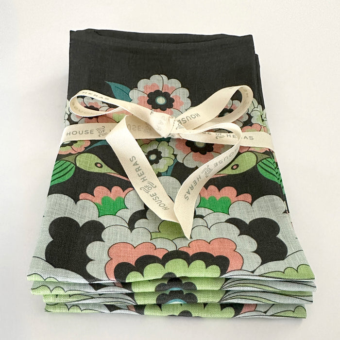 "Hummingbird Garden" Linen Napkins MEADOW - SET OF 4