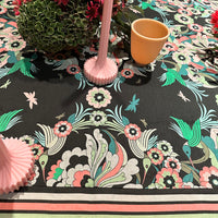 "Hummingbird Garden" Linen Tablecloth - MEADOW