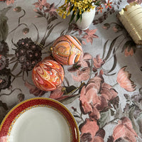 "Harvest Bloom" Linen Tablecloth - SKY BLUE