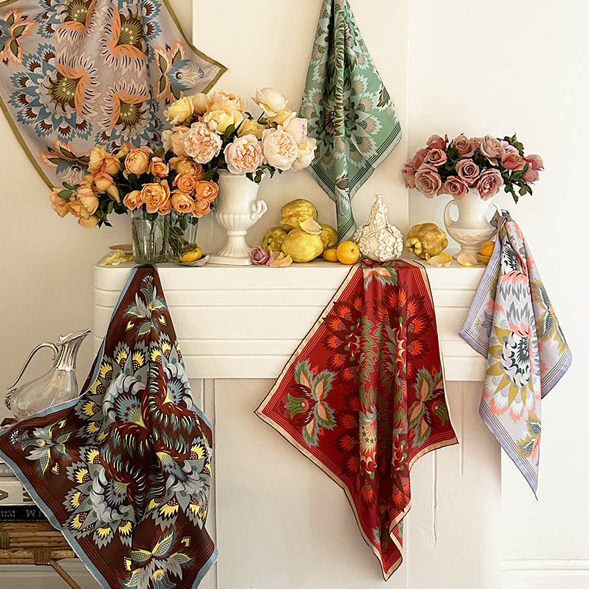 Wildflora Silk Scarf - CELADON 65cm