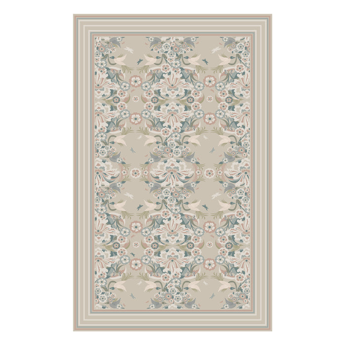 "Hummingbird Garden" Linen Tablecloth - SHELL