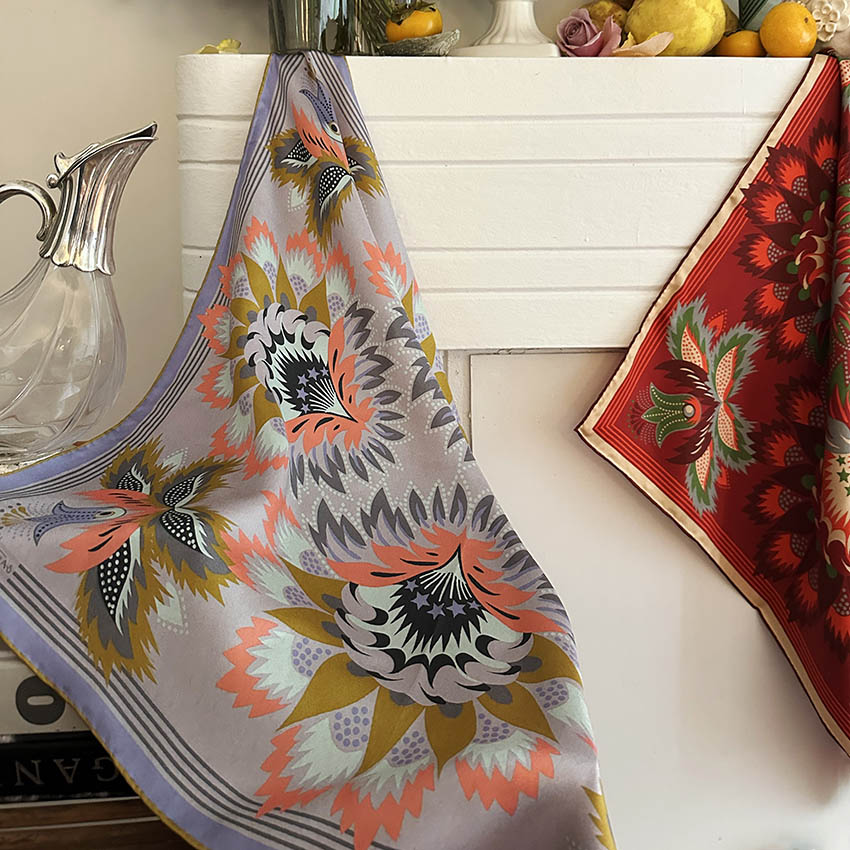 Wildflora Silk Scarf - LILAC 65cm