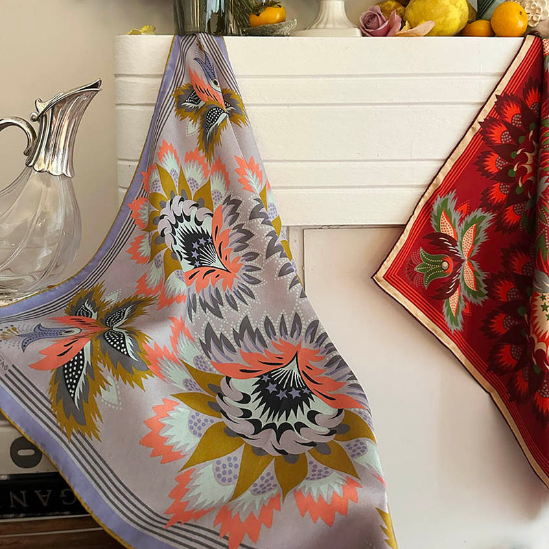 Wildflora Silk Scarf - LILAC 65cm