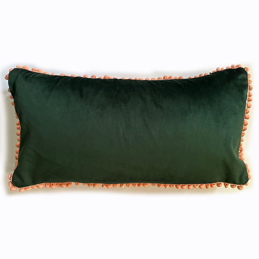 "Lily of the Valley"  linen cushion cover with velvet back - CREAM