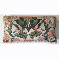 "Lily of the Valley"  linen cushion cover with velvet back - CREAM