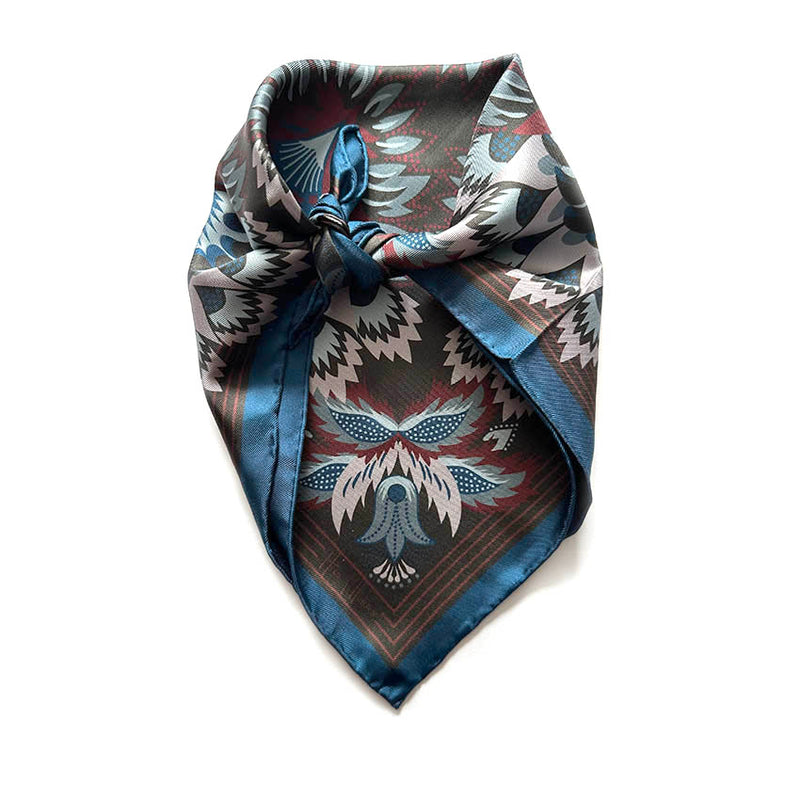 Wildflora Silk Scarf - MIDNIGHT 43cm