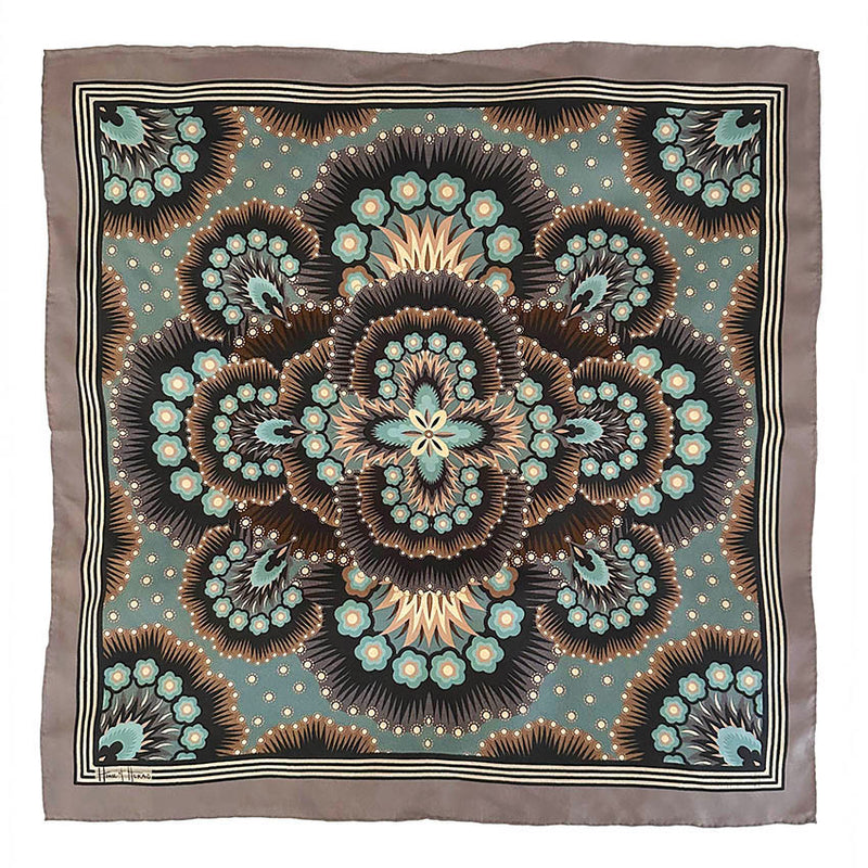 Snow Petal Silk Scarf - MINERAL 65cm