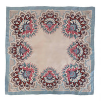 Wildflora Border Silk Scarf - MIST 65cm