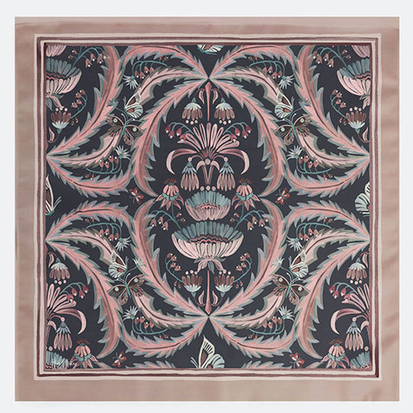 Morning Flowers Silk Scarf CORNFLOWER - 110cm