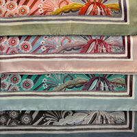 Morning Flowers Silk Scarf CORNFLOWER - 110cm
