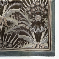 Morning Flowers Silk Scarf BLACK - 110cm