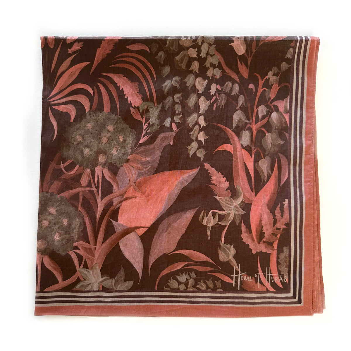 Country Garden Cotton Poplin Scarf - MULBERRY 65cm