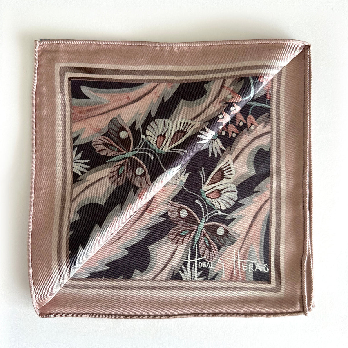 Morning Flowers Silk Neckerchief / Pocket Square BLUE - 45cm