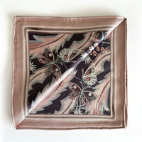 Morning Flowers Silk Neckerchief / Pocket Square BLUE - 45cm