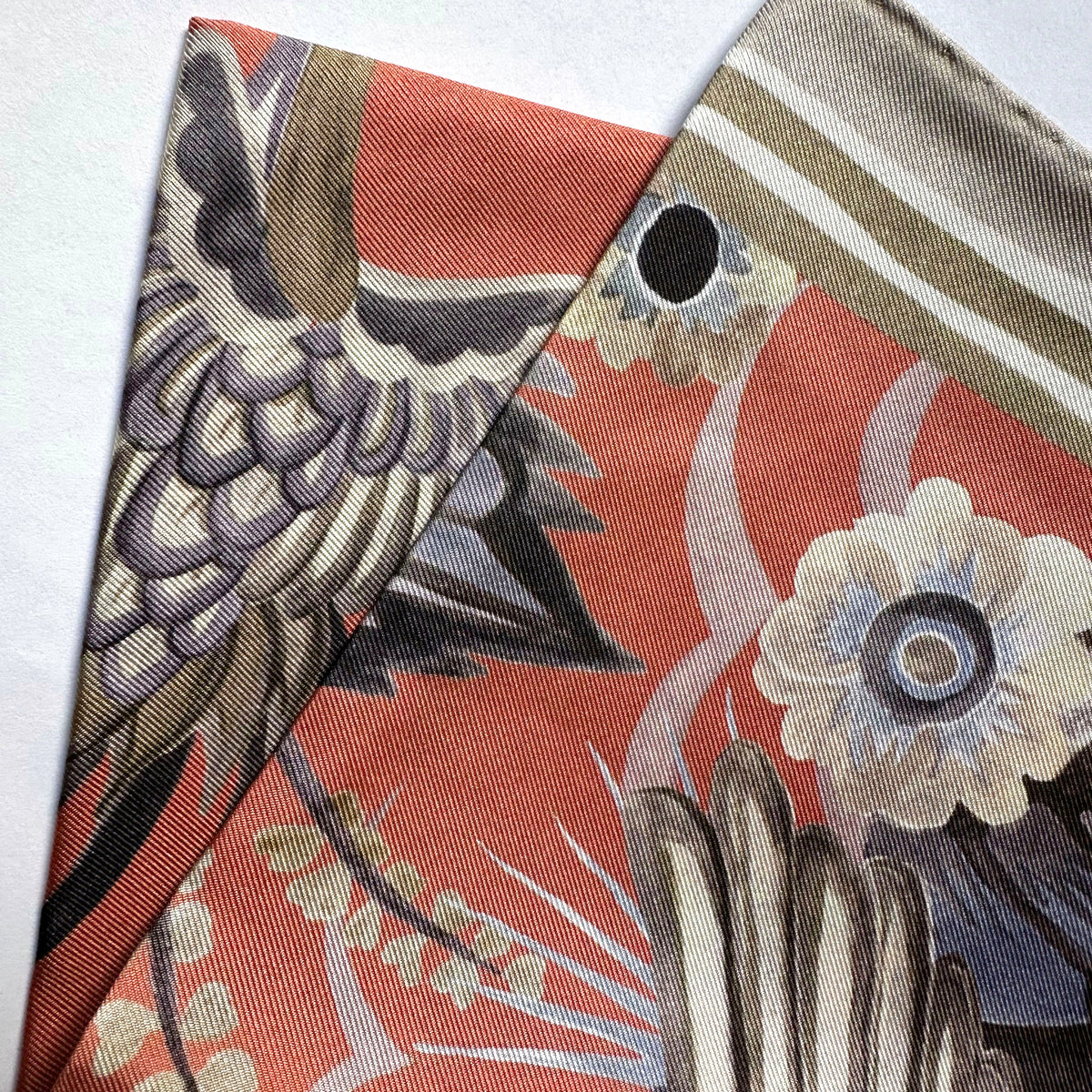 Bird Of Paradise Silk Scarf - PAPAYA 65cm