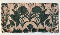 "Country Garden" linen cushion cover with velvet  - SALMON