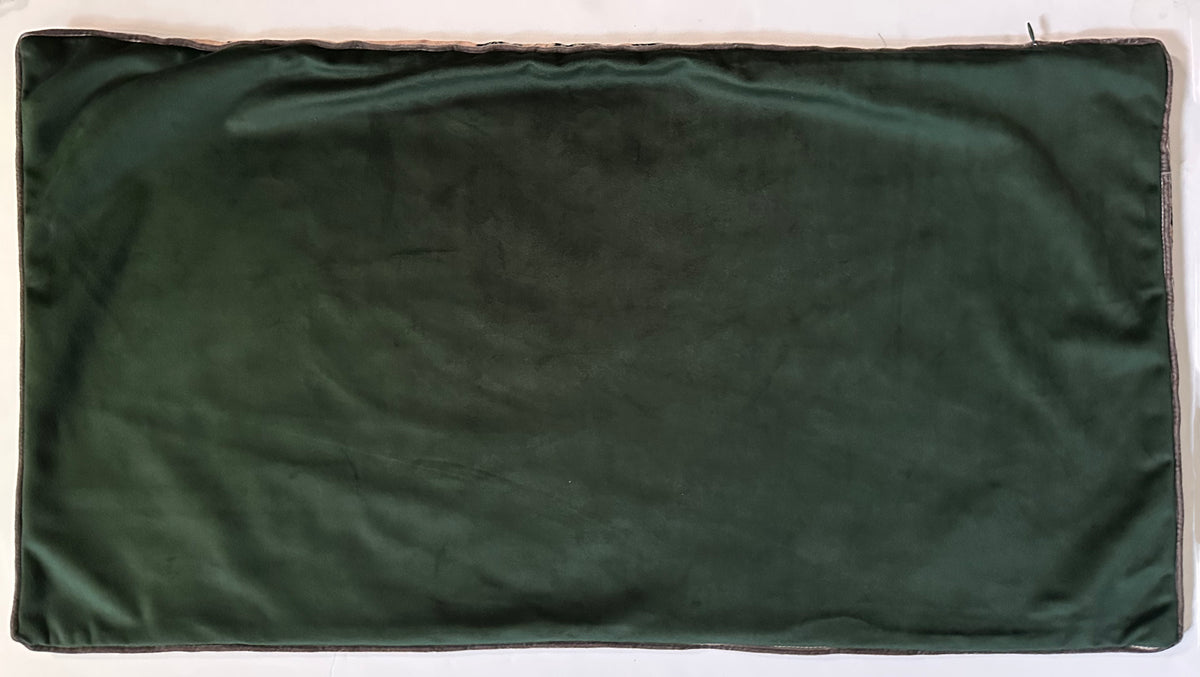 "Country Garden" linen cushion cover with velvet  - SALMON