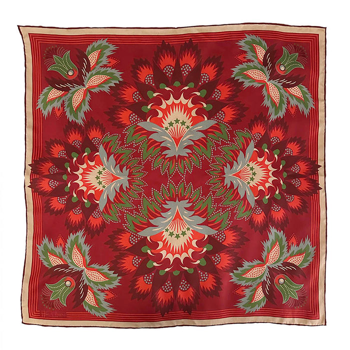 Wildflora Silk Scarf - SCARLET 65cm